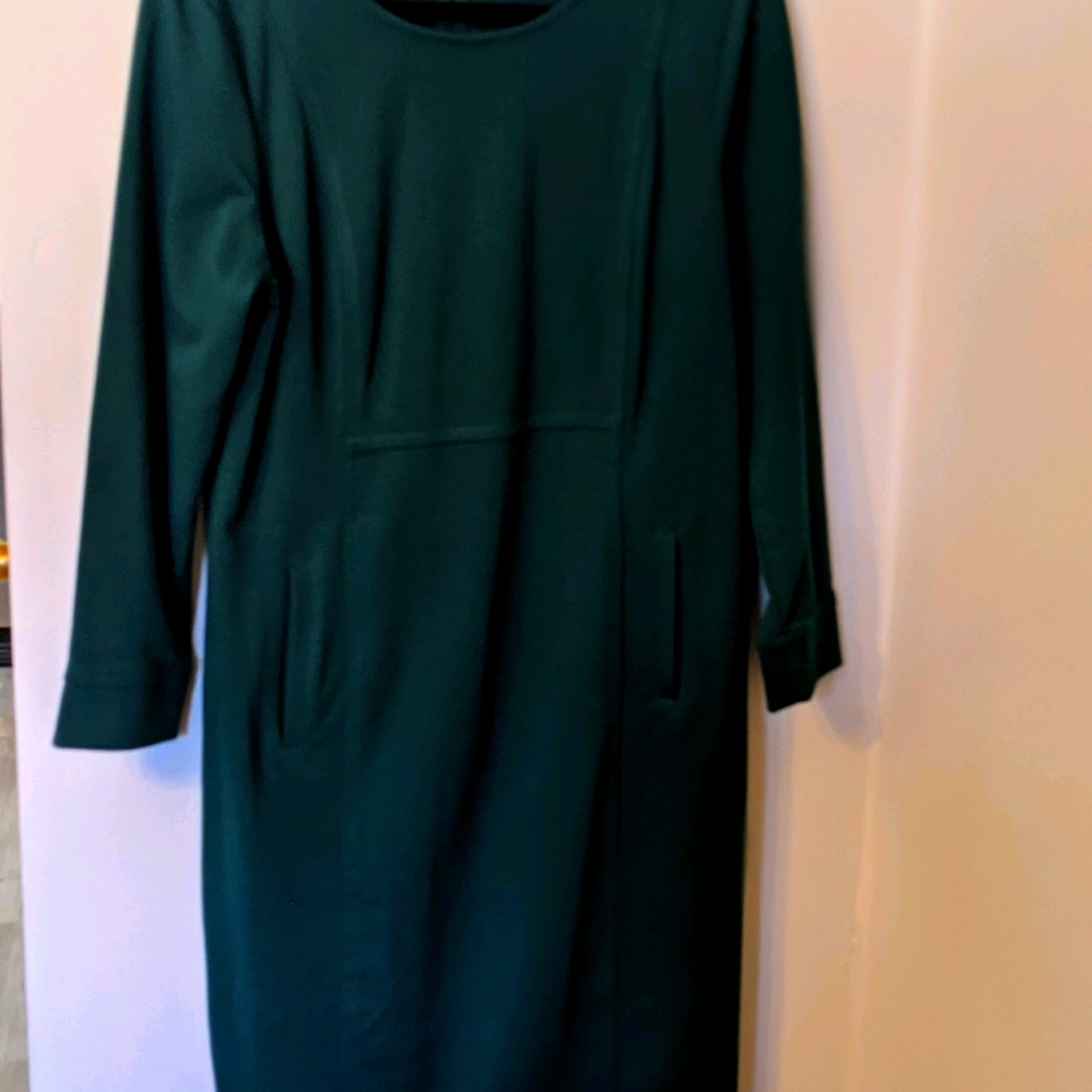Long sleeve teal pocket dress vintage style